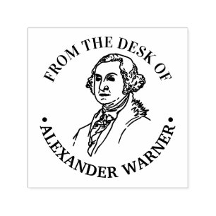 Bust of George Washington Round “From the Desk of” Self-inking Stamp