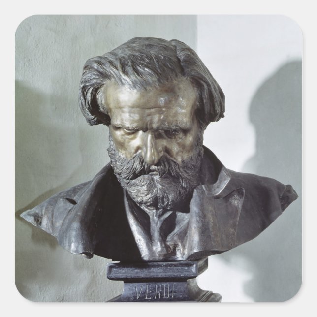 Bust of Giuseppe Verdi Square Sticker (Front)