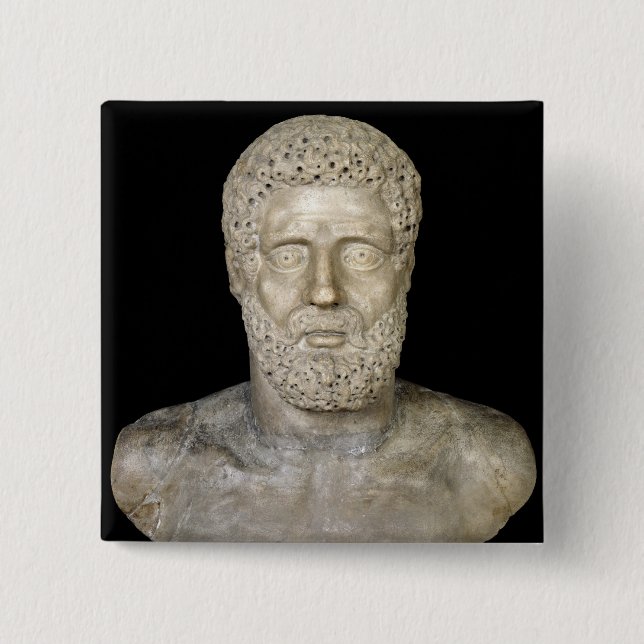 Bust of Hercules 15 Cm Square Badge (Front)