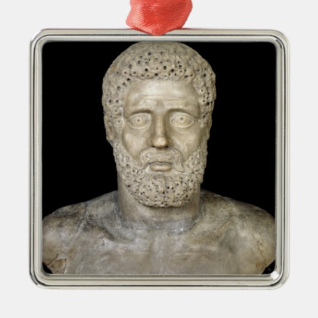 Bust of Hercules Metal Tree Decoration (Front)