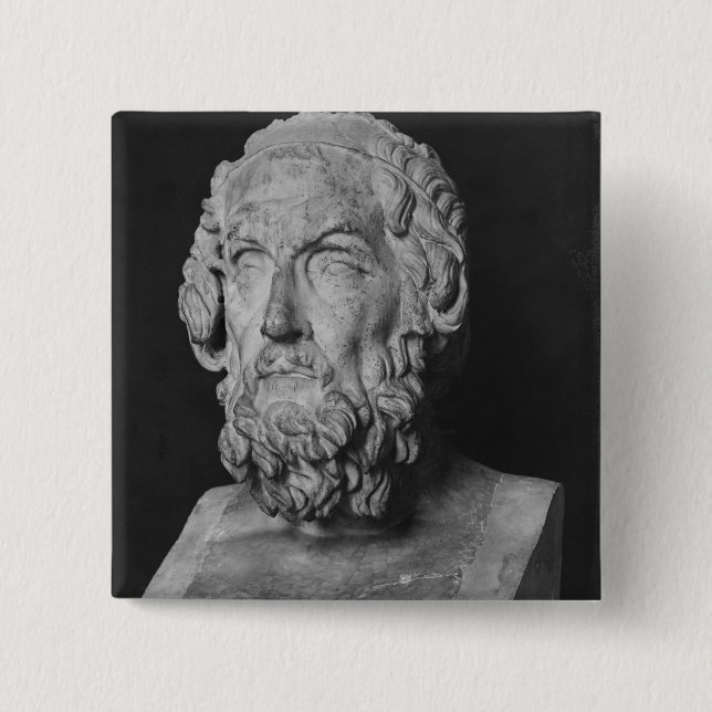 Bust of Homer, Hellenistic period 15 Cm Square Badge (Front)