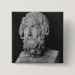 Bust of Homer, Hellenistic period 15 Cm Square Badge