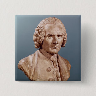 Bust of Jean-Jacques Rousseau 15 Cm Square Badge