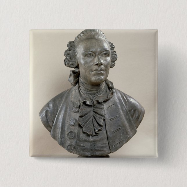 Bust of Johan Georg Wille 15 Cm Square Badge (Front)
