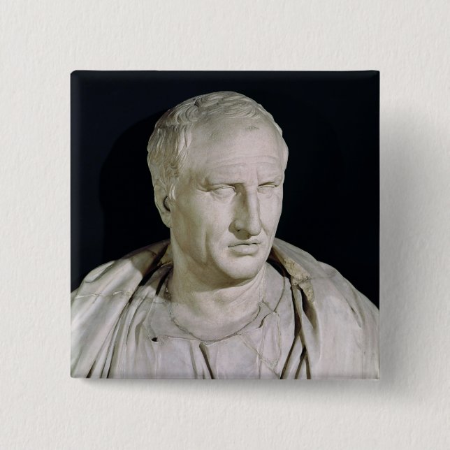Bust of Marcus Tullius Cicero 15 Cm Square Badge (Front)
