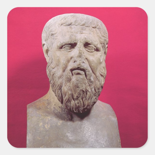 Bust of Plato  copy of a 4th century BC original Square Sticker (Front)