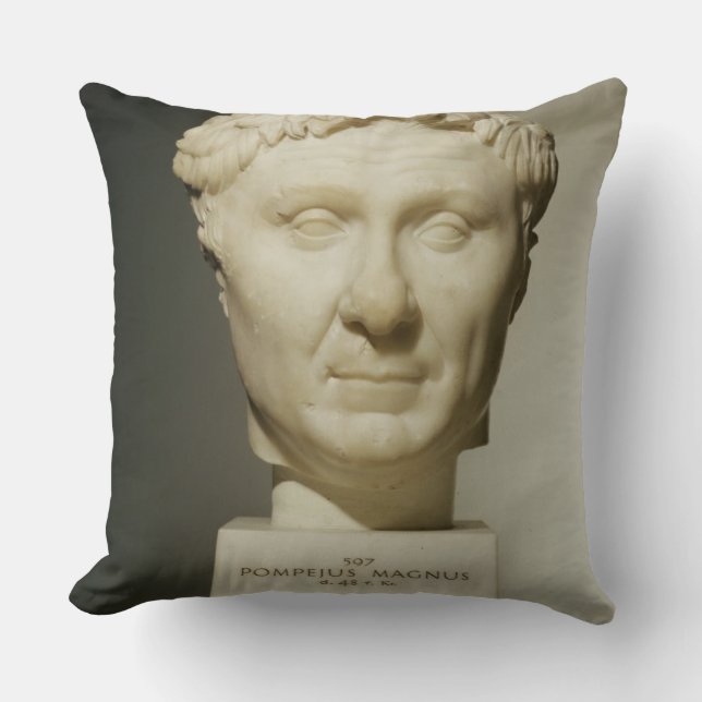 Bust of Pompey (106-48 BC) c.60 BC (marble) Cushion (Front)