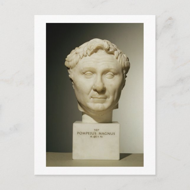 Bust of Pompey (106-48 BC) c.60 BC (marble) Postcard (Front)