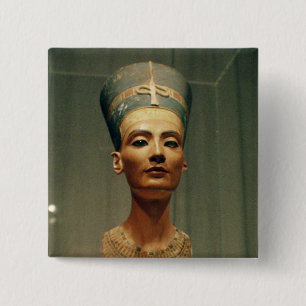 Bust of Queen Nefertiti, front view 15 Cm Square Badge
