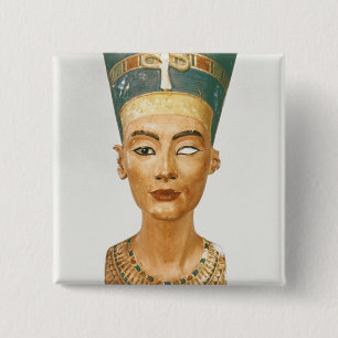 Bust of Queen Nefertiti, front view, from the stud 15 Cm Square Badge