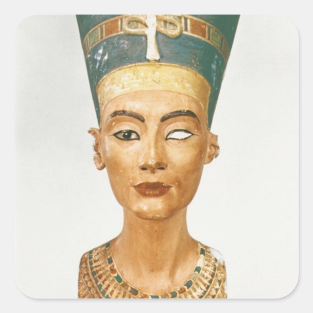 Bust of Queen Nefertiti, front view, from the stud Square Sticker (Front)