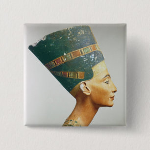 Bust of Queen Nefertiti, side view, from the studi 15 Cm Square Badge