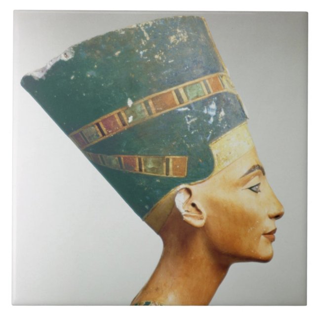 Bust of Queen Nefertiti, side view, from the studi Ceramic Tile (Front)