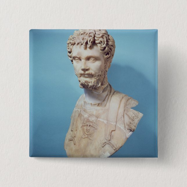 Bust of Septimus Severus 15 Cm Square Badge (Front)