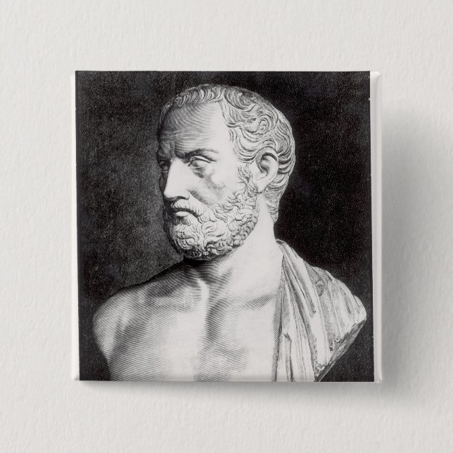 Bust of Thucydides , engraved by Barbant 15 Cm Square Badge (Front)