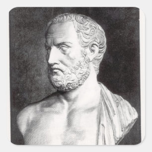 Bust of Thucydides , engraved by Barbant Square Sticker