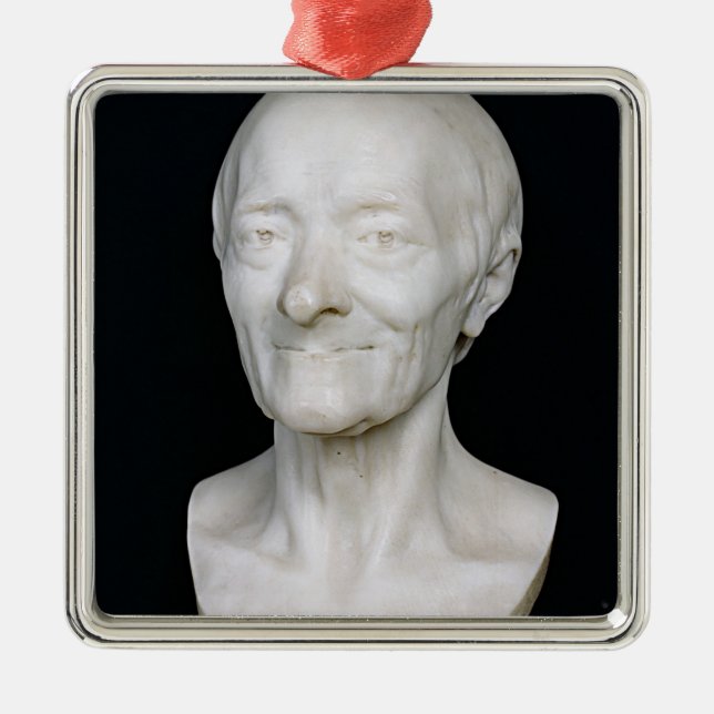 Bust of Voltaire  without his wig, 1778 Metal Tree Decoration (Front)
