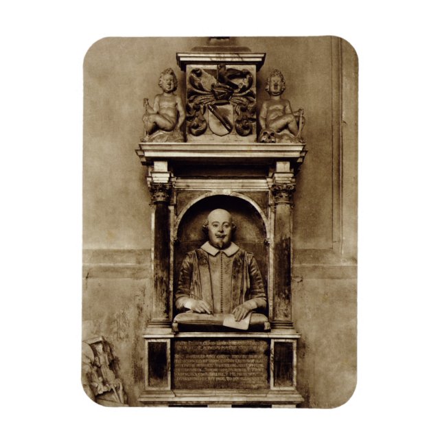 Bust of William Shakespeare (1564-1616) and inscri Magnet (Vertical)