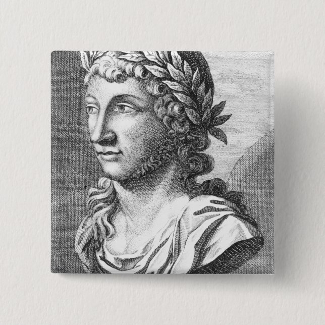 Bust of Xenophanes 15 Cm Square Badge (Front)