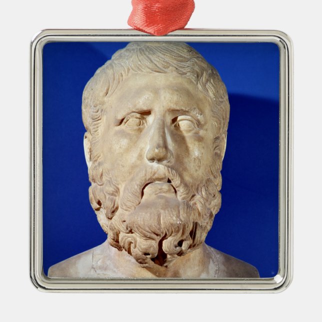Bust of Zeno of Citium Metal Tree Decoration (Front)