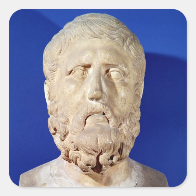 Bust of Zeno of Citium Square Sticker (Front)
