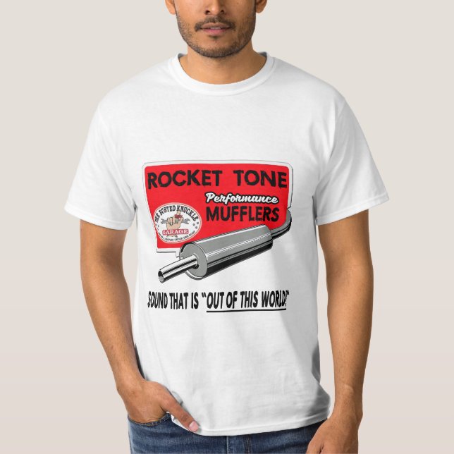Busted Knuckle Garage MUFFLER SHOP T-Shirt (Front)