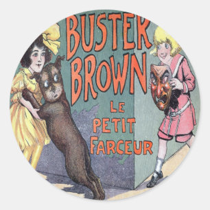Buster Brown Classic Round Sticker