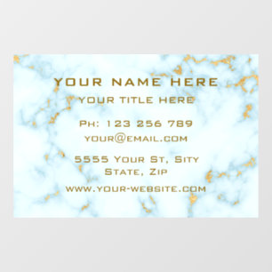 Bustiness Info Text Window Cling Gold White Marble