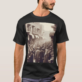 Bustling 1920S Marrakesh Ai Artwork Vintage Black T-Shirt