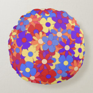 Bustling Bouquet Round Cushion