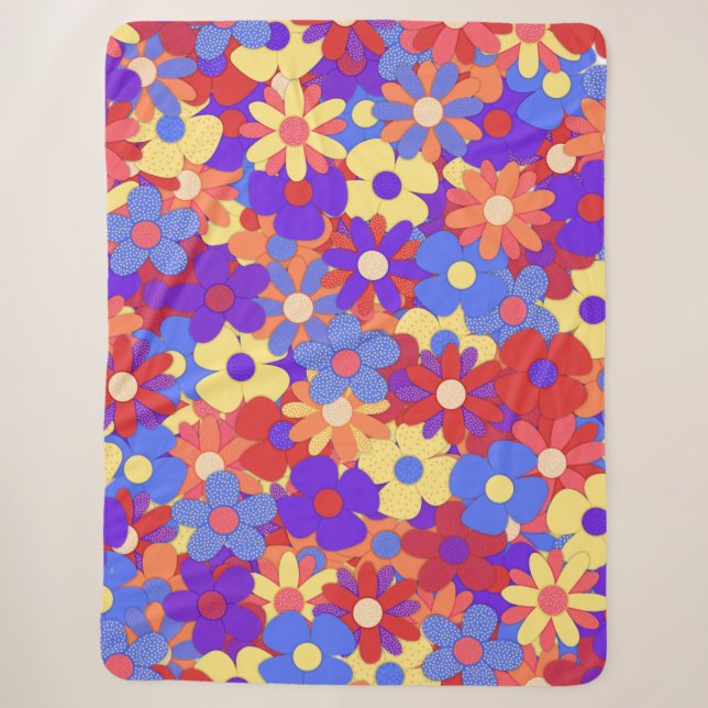 Bustling Bouquet Sherpa Blanket (Front)