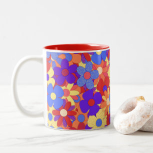 Bustling Bouquet Two-Tone Coffee Mug
