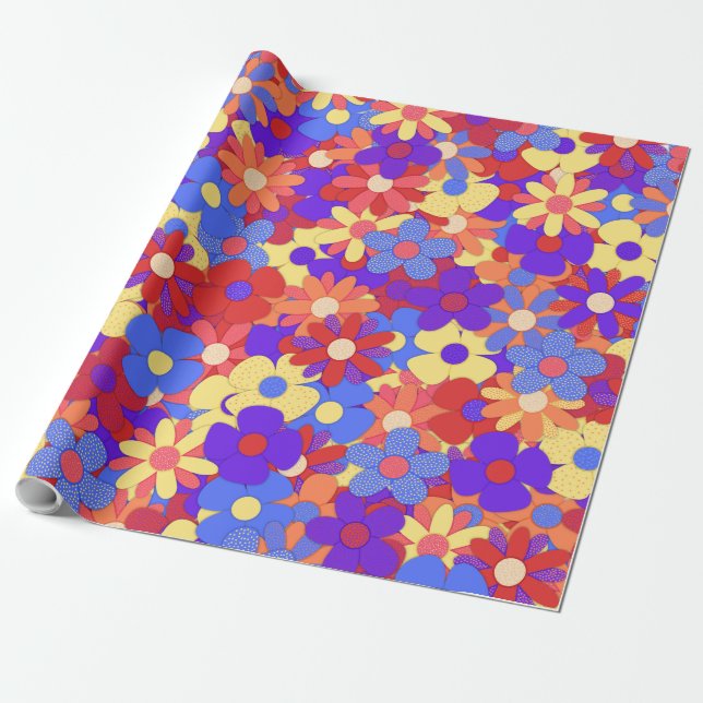 Bustling Bouquet Wrapping Paper (Unrolled)