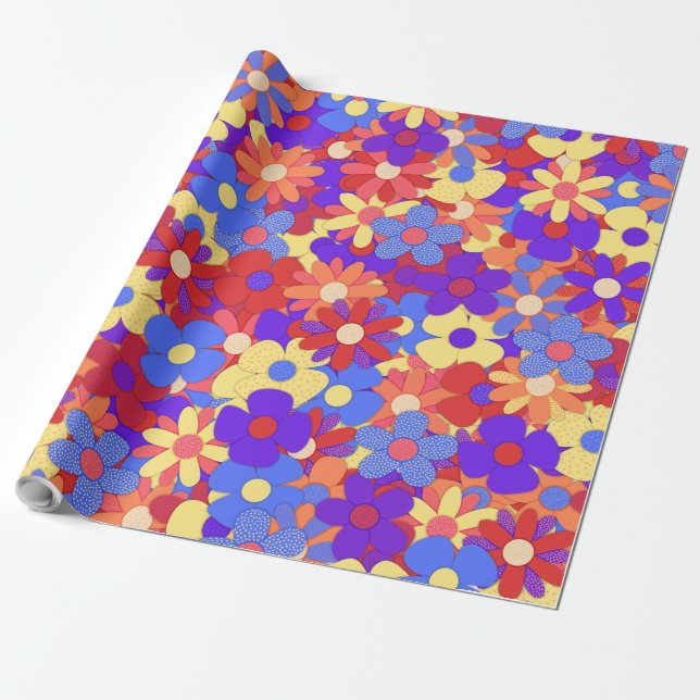 Bustling Bouquet Wrapping Paper (Unrolled)