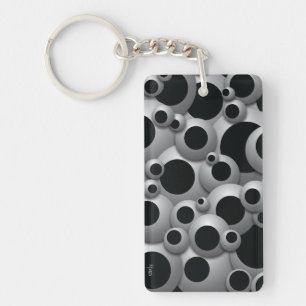 Bustling Bubbles Black Key Ring