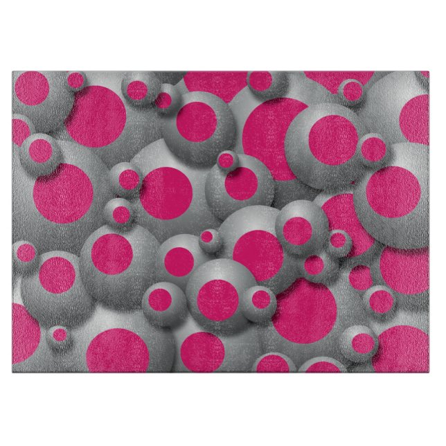 Bustling Bubbles Hot Pink Cutting Board (Front)
