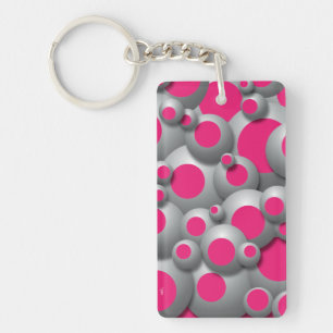 Bustling Bubbles Hot Pink Keychain