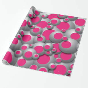 Bustling Bubbles Hot Pink Wrapping Paper
