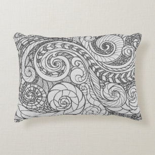 Busy Art Doodle Design Accent Pillow