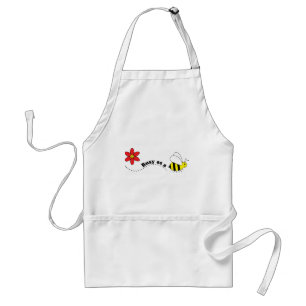 Busy as a Bee Happy Bees and Flowers Cartoon Standard Apron
