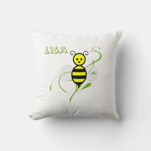 Busy As A Bee Honeybee Personalised Pillow (Front)
