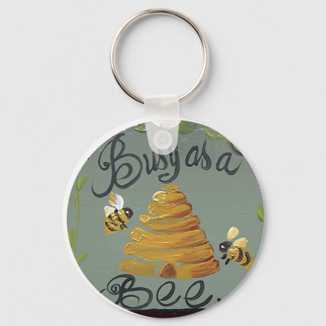 Busy As A Bee Key Ring (Front)