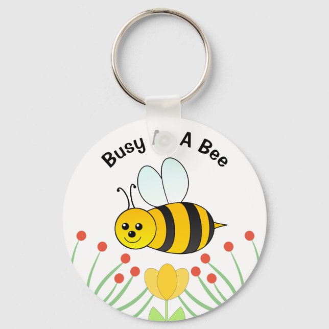 Busy As A Bee Personalised  Key Ring (Front)