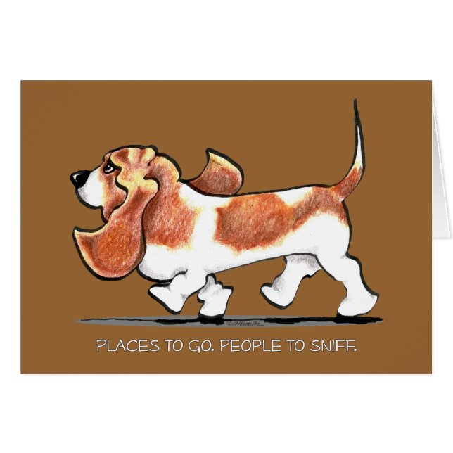 Busy Basset Hound (Front Horizontal)