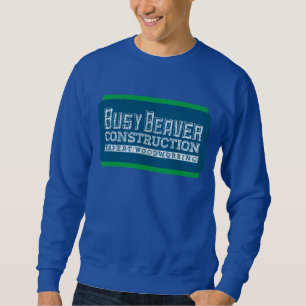 Busy Beaver Construction White Gfx Teal Green BG Sweatshirt
