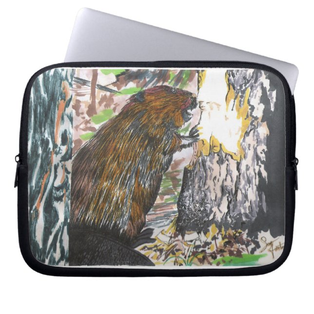 Busy Beaver Laptop Sleeve (Front)