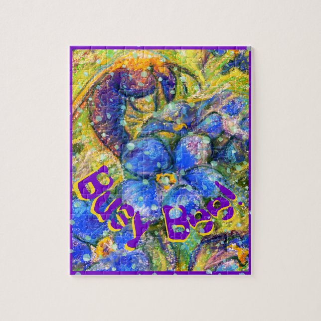 Busy Bee: An Insect & Forget-me-not Flowers Jigsaw Puzzle (Vertical)