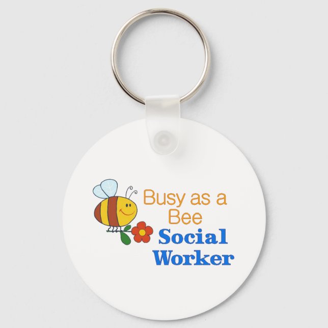 Busy Bee Social Worker Key Ring (Front)