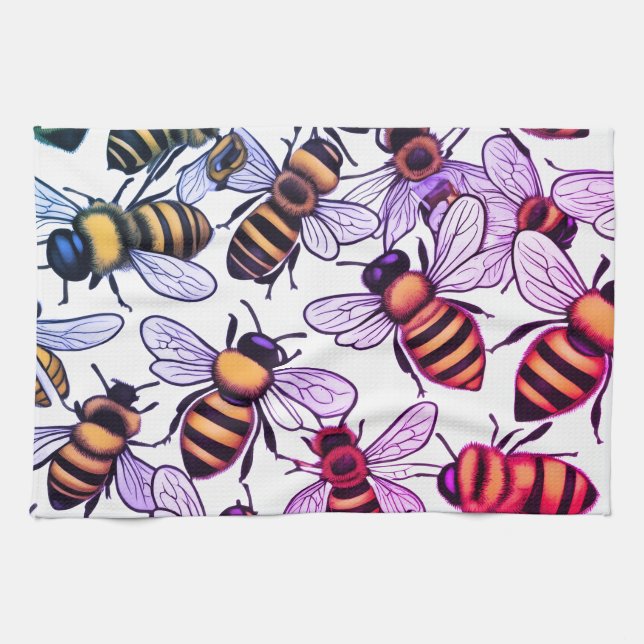 Busy bee  tea towel (Horizontal)