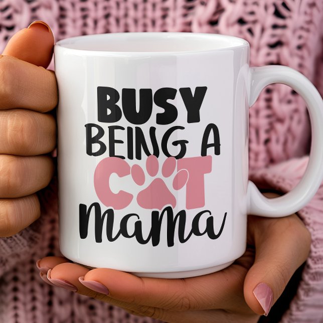 busy being a cat mum, cat gifts for women Mug (Creator Uploaded)